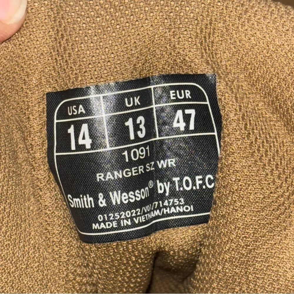 Smith & Wesson Ranger Brown Side-Zip Water Resistant Tactical Boot Men Sz 14 NEW